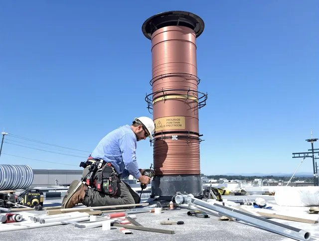 Installed chimney liner by Columbus Chimney Sweep in Columbus, OH