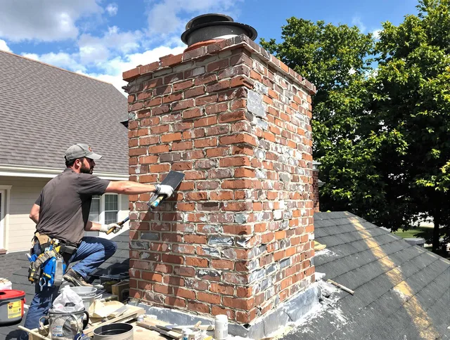 Completed chimney rebuild by Columbus Chimney Sweep in Columbus, OH