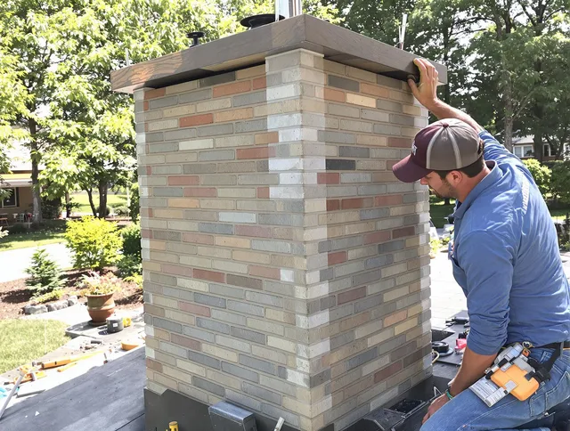 Columbus Chimney Sweep completing a modern chimney remodel in Columbus, OH