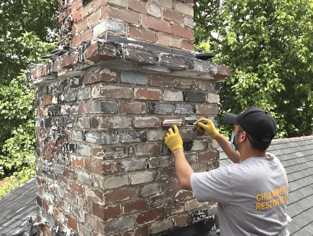 In-progress chimney restoration by Columbus Chimney Sweep in Columbus, OH