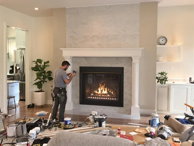 Newly installed fireplace by Columbus Chimney Sweep in Columbus, OH
